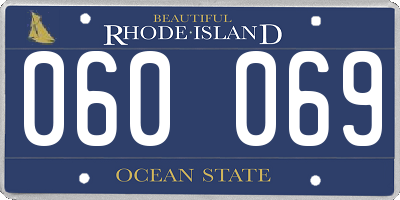 RI license plate 060069