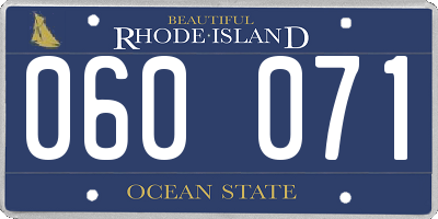 RI license plate 060071