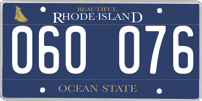 RI license plate 060076