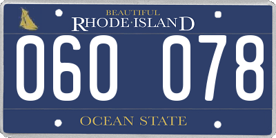 RI license plate 060078