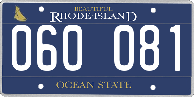 RI license plate 060081