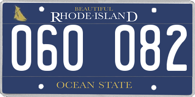 RI license plate 060082