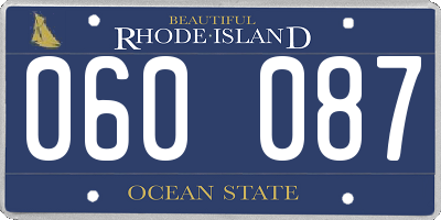 RI license plate 060087