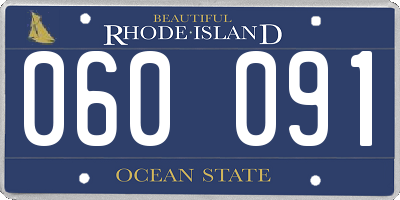 RI license plate 060091