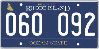 RI license plate 060092