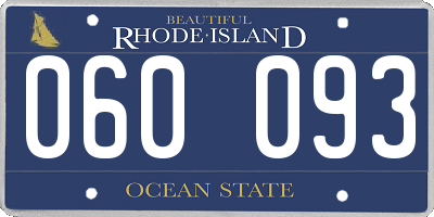 RI license plate 060093