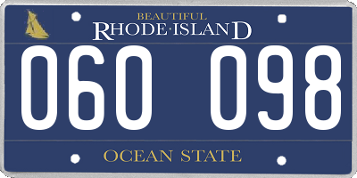 RI license plate 060098