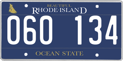 RI license plate 060134