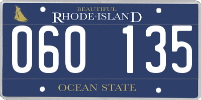 RI license plate 060135