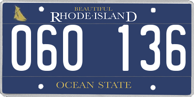 RI license plate 060136