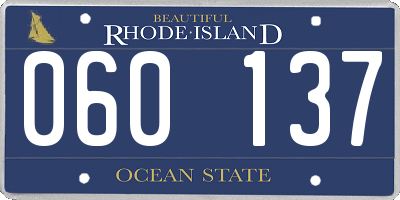 RI license plate 060137