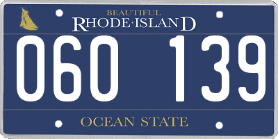 RI license plate 060139
