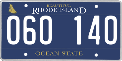 RI license plate 060140