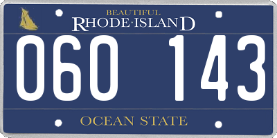 RI license plate 060143