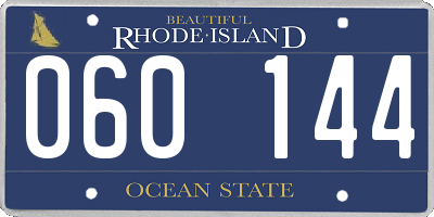 RI license plate 060144