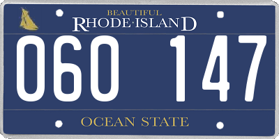 RI license plate 060147