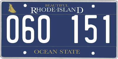 RI license plate 060151