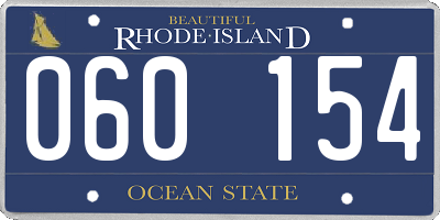 RI license plate 060154