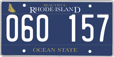 RI license plate 060157