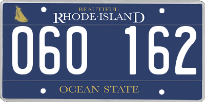 RI license plate 060162