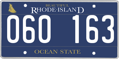 RI license plate 060163