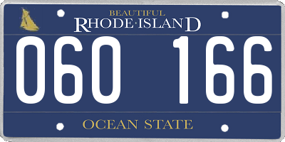 RI license plate 060166