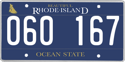 RI license plate 060167