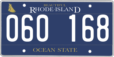 RI license plate 060168