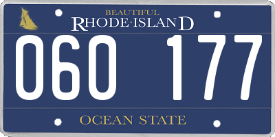 RI license plate 060177