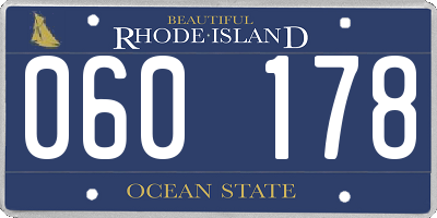 RI license plate 060178