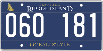 RI license plate 060181