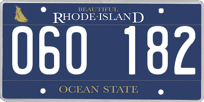 RI license plate 060182