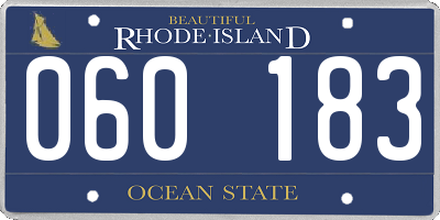 RI license plate 060183
