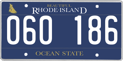 RI license plate 060186