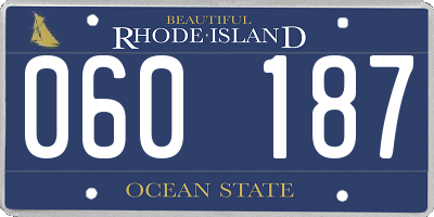 RI license plate 060187
