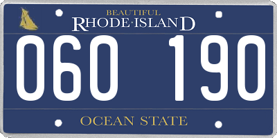 RI license plate 060190