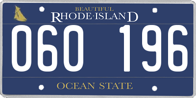 RI license plate 060196