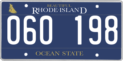 RI license plate 060198