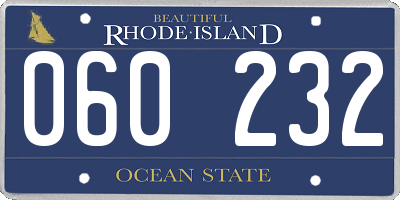 RI license plate 060232