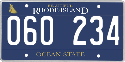 RI license plate 060234