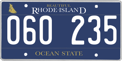 RI license plate 060235