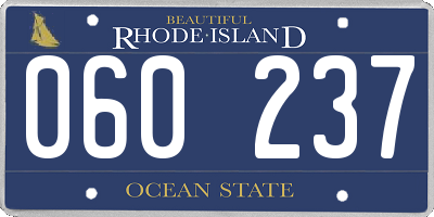 RI license plate 060237