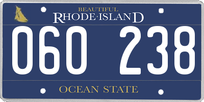 RI license plate 060238