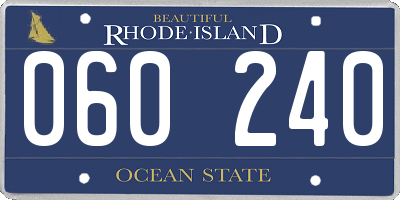RI license plate 060240