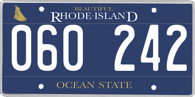 RI license plate 060242