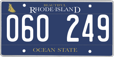 RI license plate 060249