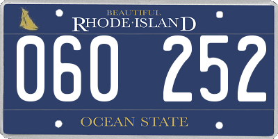 RI license plate 060252