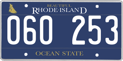 RI license plate 060253