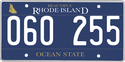 RI license plate 060255