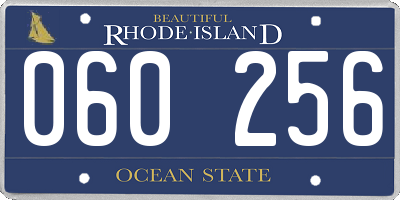 RI license plate 060256